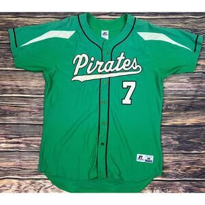 Pittsburgh Pirates Russell Athletic‎ Vintage Men's Medium #7 Jersey Green, RARE